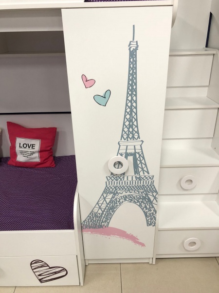 Кровать-чердак 190х80 Модница 4 New (правая/левая) от Династия Kids