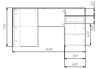 Стол угловой Твой Стиль 1400 мм от Династия Kids