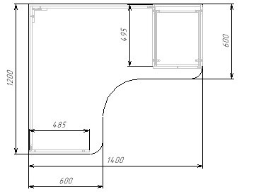 Стол угловой Твой Стиль 1400 мм от Династия Kids