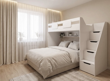 Кровать-чердак 190х90 коллекции Мозаика-2  от Династия Kids