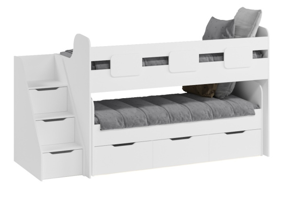 Двухъярусная кровать Городок (цвет белый) 190х90 от Династия Kids