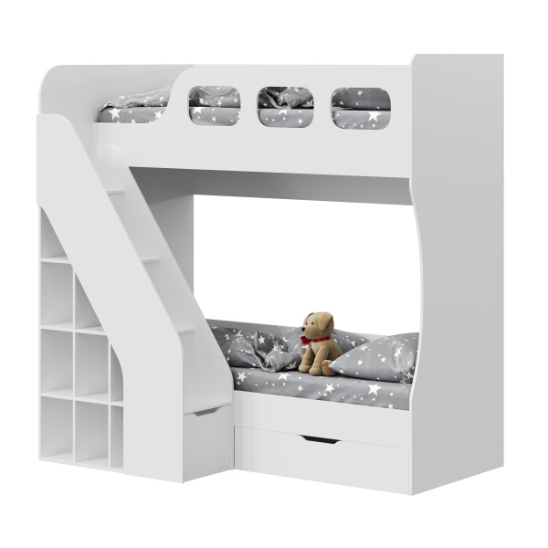 Кровать двухъярусная 190х80 Умка-4 (цвет белый) 