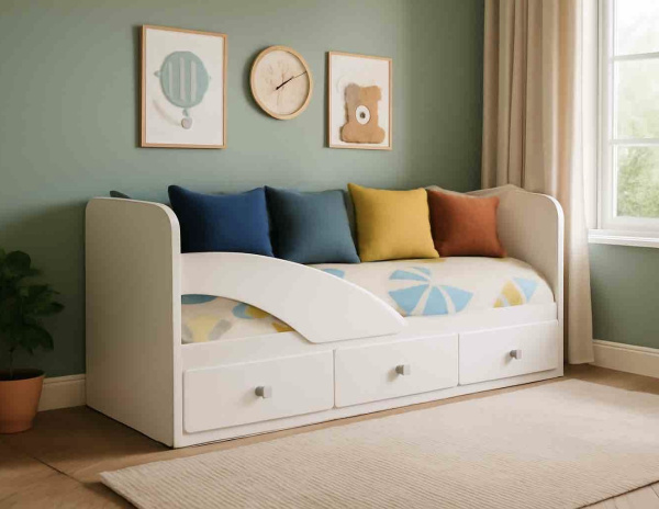 Кровать 160х80 Умка-5 с бортиком и ящиками 