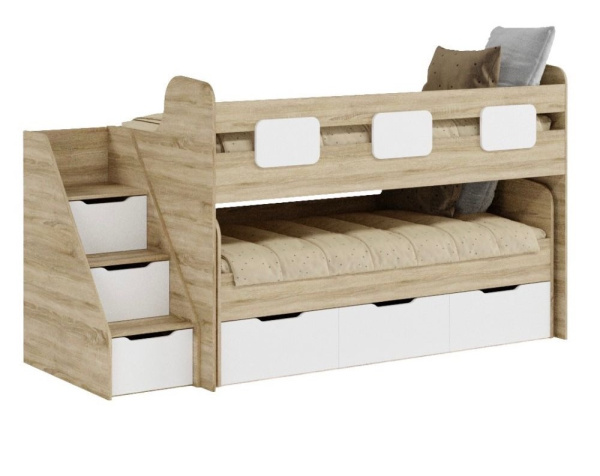 Кровать 2-х ярусная Городок (цвета разные) от Династия Kids