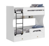 Кровать двухъярусная Омега с бортиком (цвет белый + лестница черная). Со съемным нижним бортиком от Династия Kids
