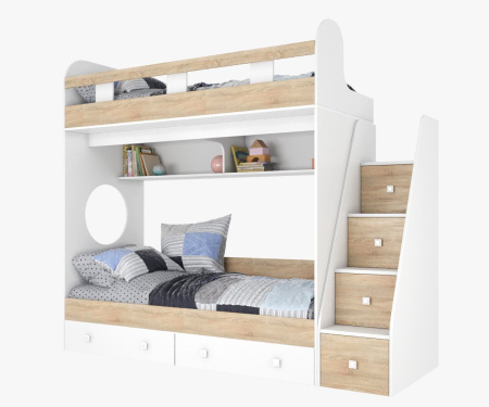 Кровать двухъярусная Юниор-1 (спальные места 160х80) от Династия Kids