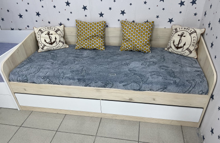 Кровать Джуни 200х90 (дуб сонома + белый) от Династия Kids
