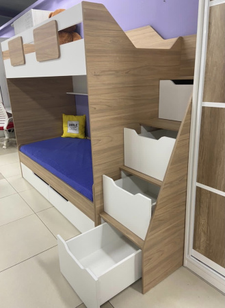 Кровать-чердак Мозаика + кровать Мозаика 190х90 от Династия Kids