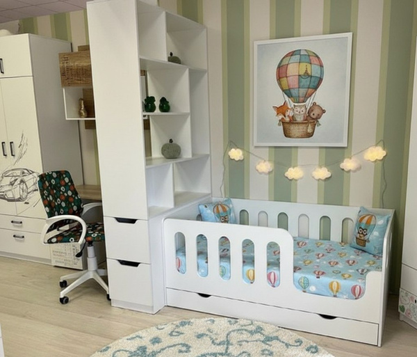 Стеллаж-перегородка + кровать Сказка 160х80 от Династия Kids