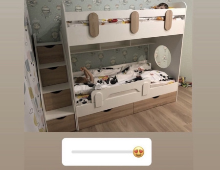 Двухъярусная кровать Фортуна (левая) Белый+ фасады дуб сонома 180х80  от Династия Kids