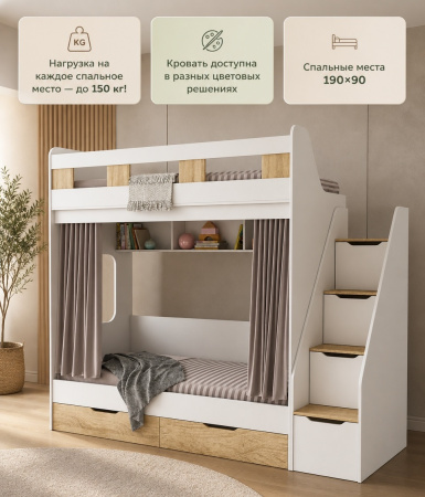 Двухъярусная кровать Твинс 190х90 от Династия Kids