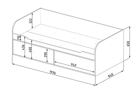 Комплект мебели коллекции Норд для 2 детей (с зонированием) от Династия Kids