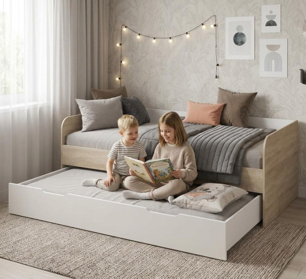 Кровать 2-х ярусная выдвижная Дабл 190х90 (цвета разные)