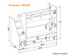 Кровать двухъярусная 180х80 Фортуна (корпус белый+фасады дуб золотистый)  от Династия Kids
