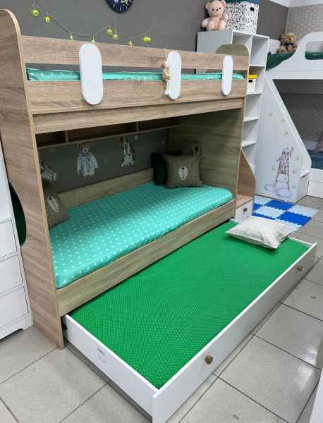 Кровать трехъярусная Фортуна-3 (лестница справа)