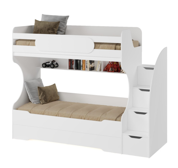 Кровать Биг 90х200 (цвет белый) от Династия Kids