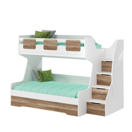 Кровать МЕГА ПРЕМИУМ 120х200 с доп.спальным местом от Династия Kids