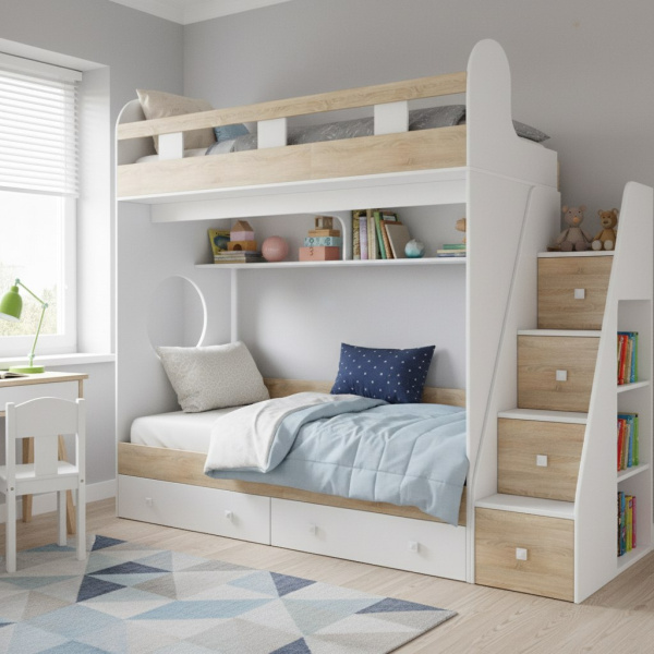 Кровать двухъярусная Юниор-1 (спальные места 160х80) от Династия Kids