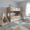 Кровать двухъярусная Фортуна-2 (дуб сонома+белый) 180*80 со съемным бортиком  от Династия Kids