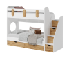 Кровать двухъярусная 180х80 Фортуна (корпус белый+фасады дуб золотистый)  от Династия Kids