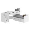 Кровать 2-х ярусная Городок (дуб сонома с белым) + Съемный бортик от Династия Kids