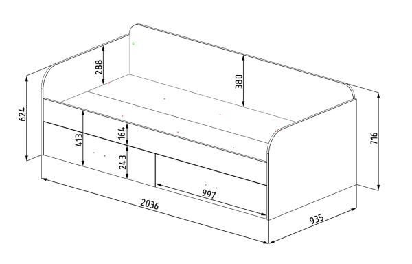 Кровать коллекции Лайт New 200х90 от Династия Kids
