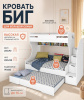 Кровать БИГ 200х120 (дуб золотистый + белый)  от Династия Kids