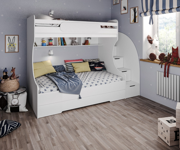 Кровать БИГ (цвет белый) 200х120 от Династия Kids