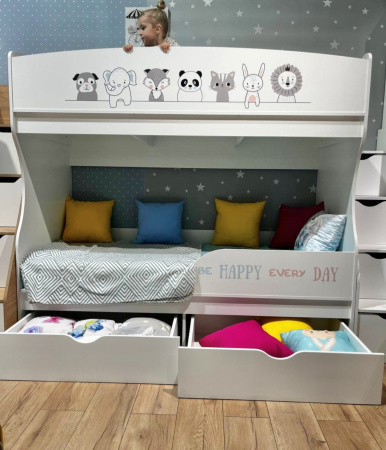 Двухъярусная кровать Хэппи 180х80 с бортиком от Династия Kids