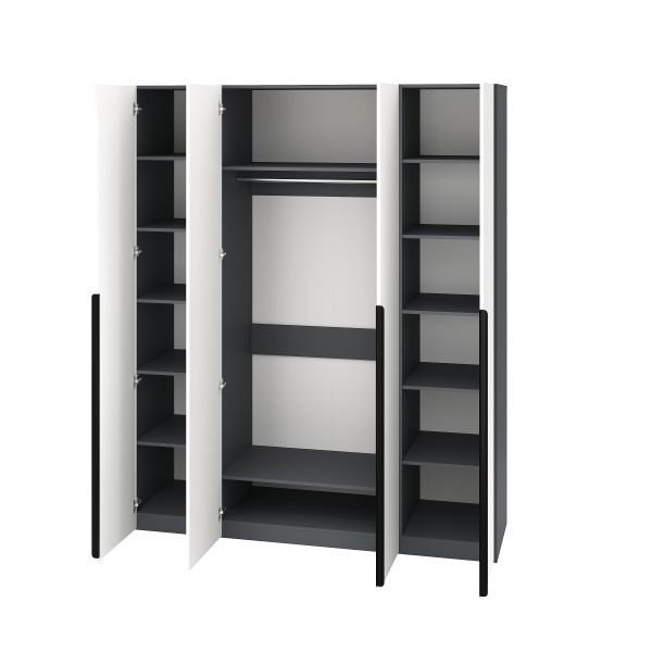 Шкаф 4-х дверный Брайт Графит-2 от Династия Kids