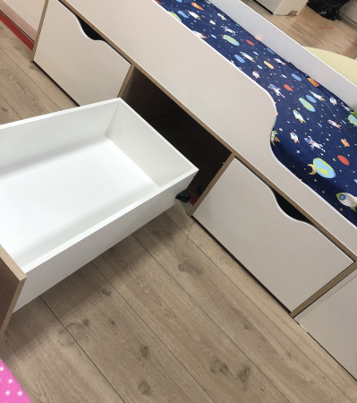 Кровать Малыш 160х80  (дуб сонома+белый) от Династия Kids