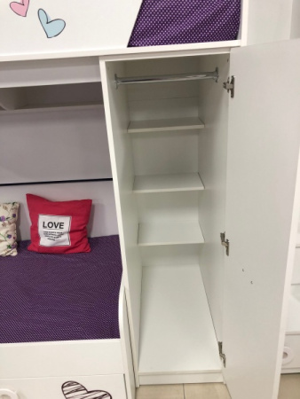 Кровать-чердак 190х80 коллекции Модница 4 New  от Династия Kids