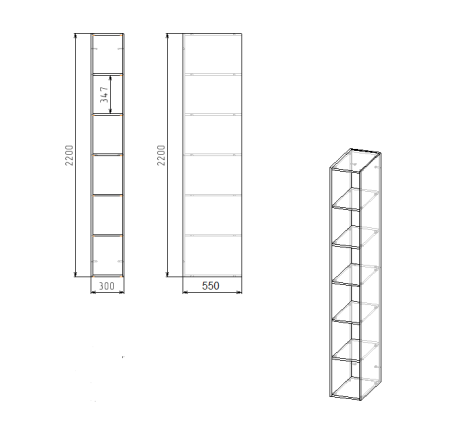 Угловой шкаф + пенал + стеллаж переходной Брайт Золотистый от Династия Kids