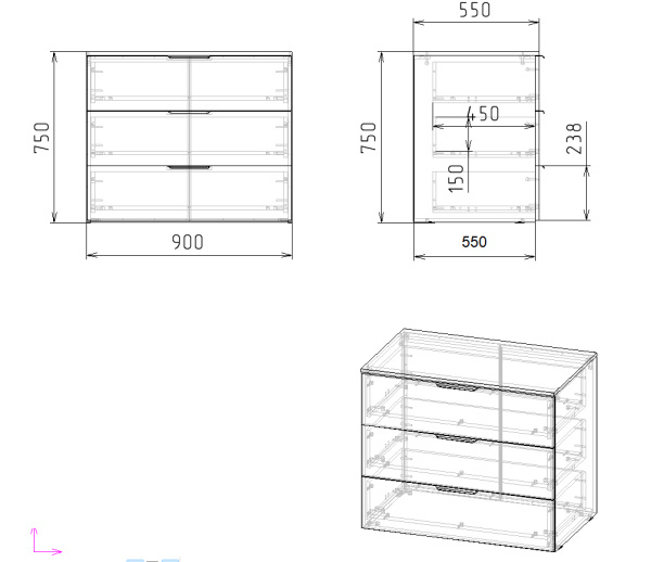 Комод коллекции Брайт Велюр от Династия Kids