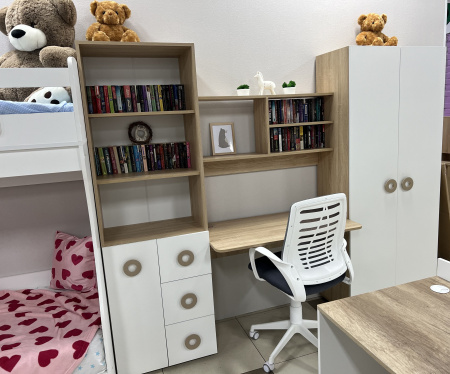 Уголок Д-5 коллекции Юниор (дуб сонома+белый) от Династия Kids