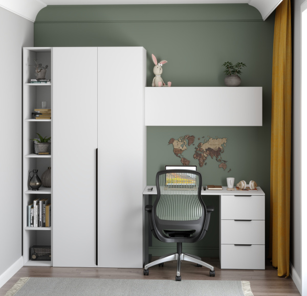 Комплект коллекции Брайт (стеллаж + шкаф + полка + стол 1200 мм)