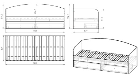 Кровать Умка 190х80 (ламели) от Династия Kids