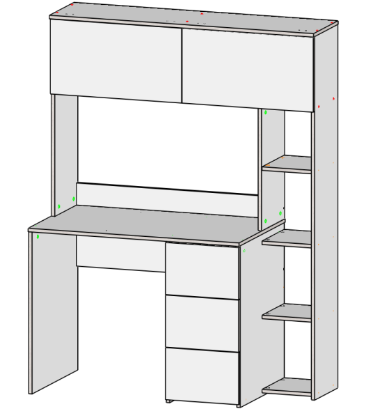 Стол письменный Ритм 1250 мм (белый). Левый/правый от Династия Kids