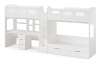 Кровать 3-х ярусная Квартет + стол для 2 детей (цвет белый) от Династия Kids
