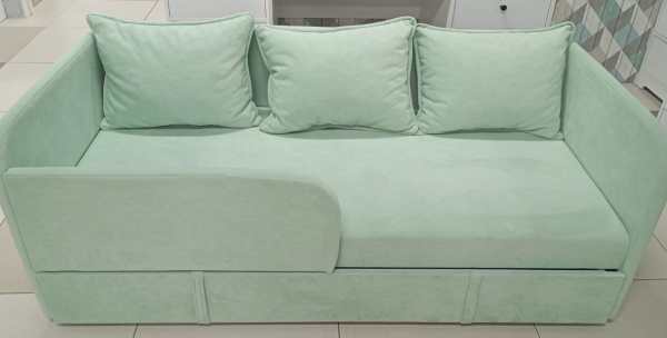 Диван-кровать Кэви (правый бортик). Велюр Тедди 337 от Династия Kids