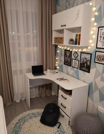 Стол угловой + шкаф гардеробный коллекции Престиж от Династия Kids