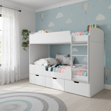 Двухъярусная кровать Малыши Двойняшки 180х80 (цвета разные) от Династия Kids