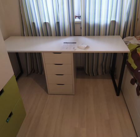 Стол Дуэт 1800 мм (дуб каньон + опоры черные) от Династия Kids