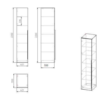 Угловой шкаф + пенал + стеллаж переходной Брайт Золотистый от Династия Kids