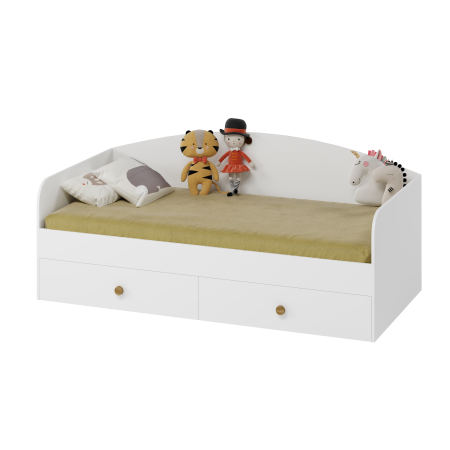 Кровать 190х90 коллекции Умка NEW (ручки - дуб) от Династия Kids