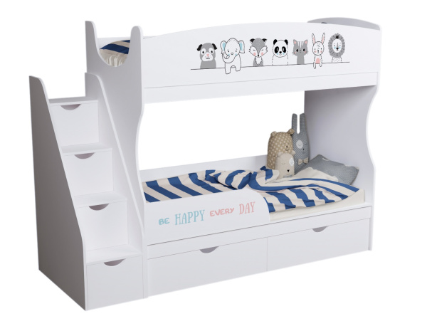 Двухъярусная кровать Хэппи 180х80 с бортиком