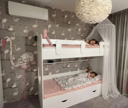 Кровать 2-х ярусная Фортуна 180х80 (дуб золотистый + белый) от Династия Kids