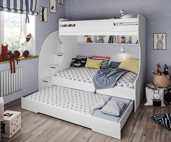 Кровать Биг (цвет белый) 200х90