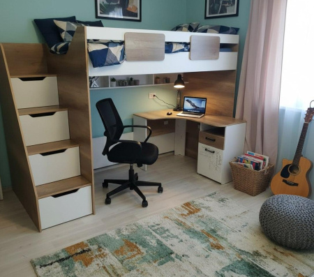 Кровать-чердак 200х90 коллекции Мозаика-2  от Династия Kids