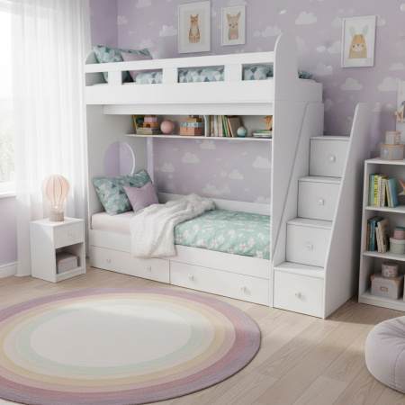 Кровать двухъярусная Юниор-1 (спальные места 160х80) от Династия Kids